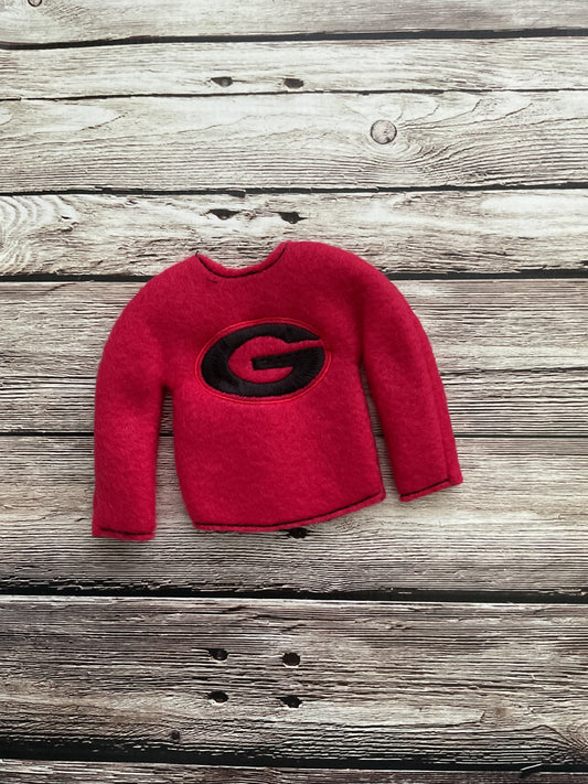 (105) Holiday Elf/Doll Sweater Georgia Red and Black