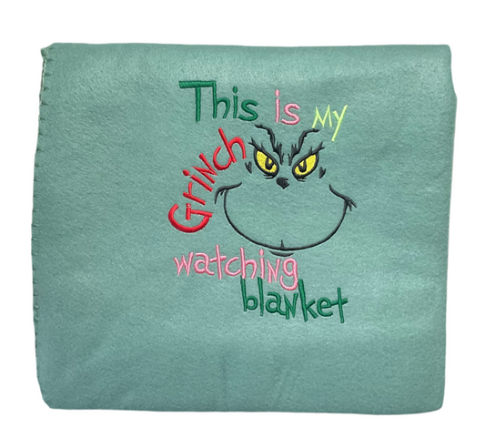 This is my Grinch Watching Blanket, Grinch Face, Lap Blanket