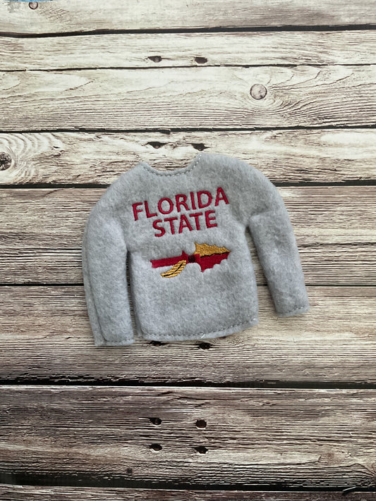 (103) Holiday Elf/Doll Sweater Florida State Garnet and Gold