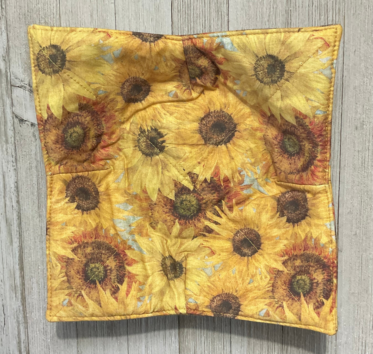 Small Microwave Bowl Potholder - Fall Sunflowers