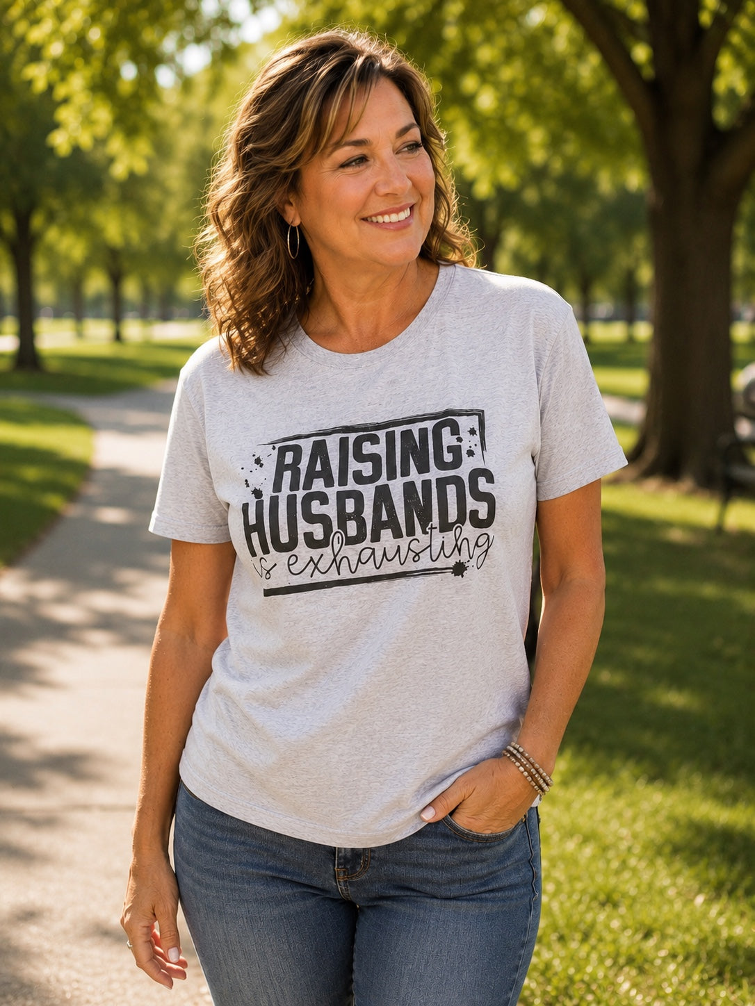 Raising Husbands Is Exhausting T-Shirt | Funny Wife Graphic Tee