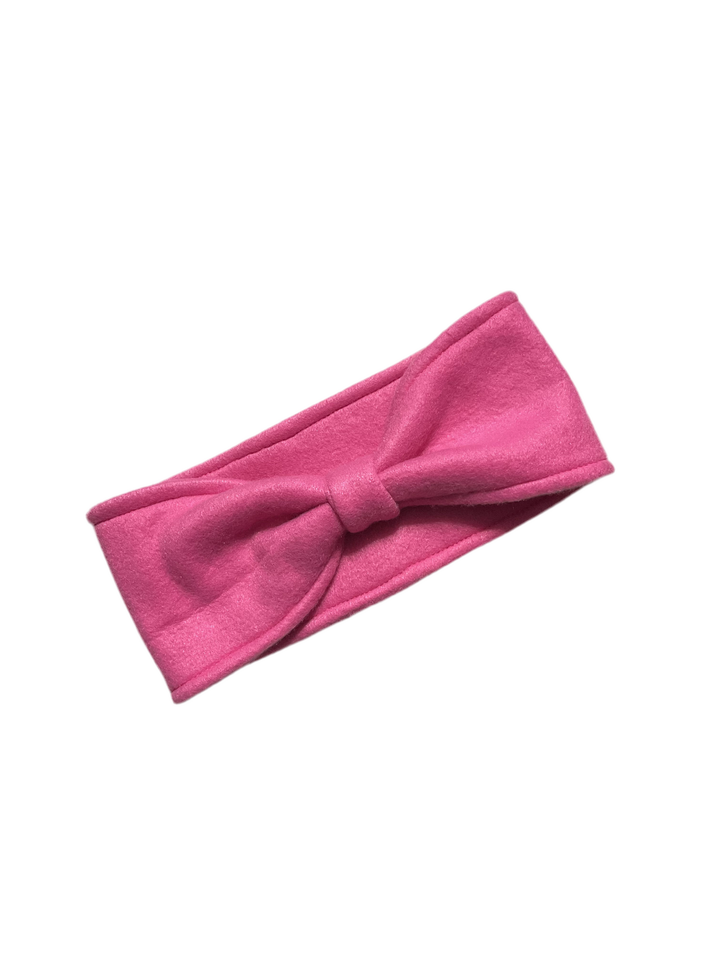 Bow Style Fleece headband ear warmer in bubble gum pink