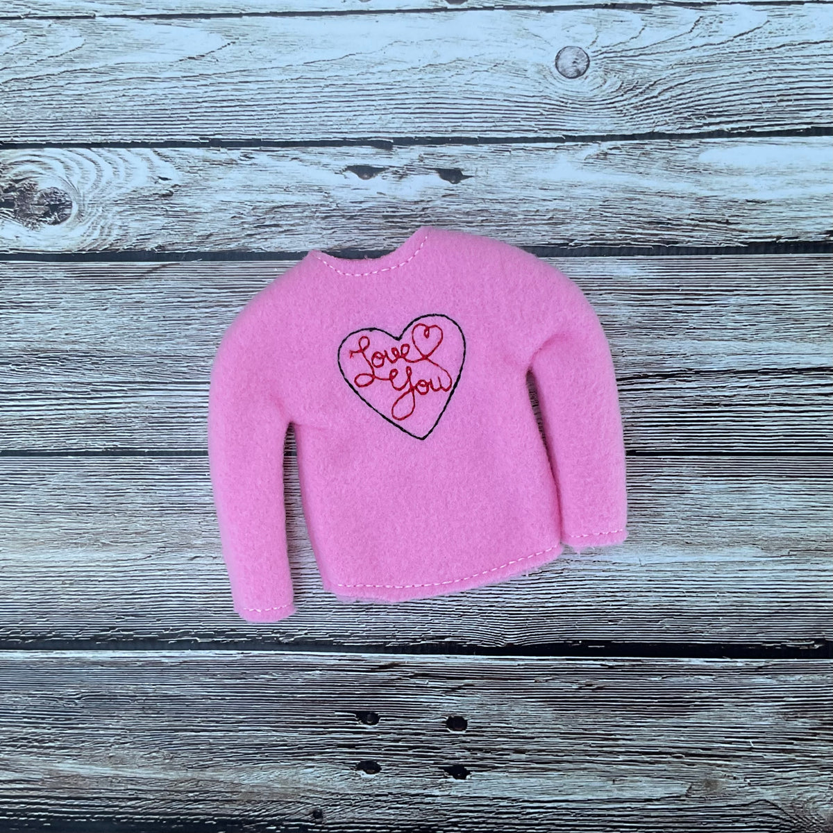 (230) Holiday Elf/Doll Sweater Love You With Heart