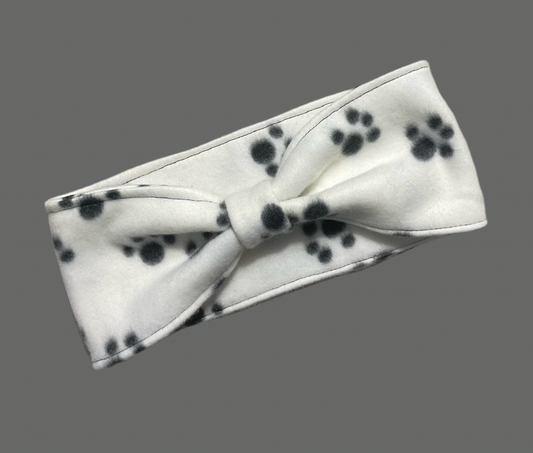 Paw Print Fleece Ear Warmer Headband
