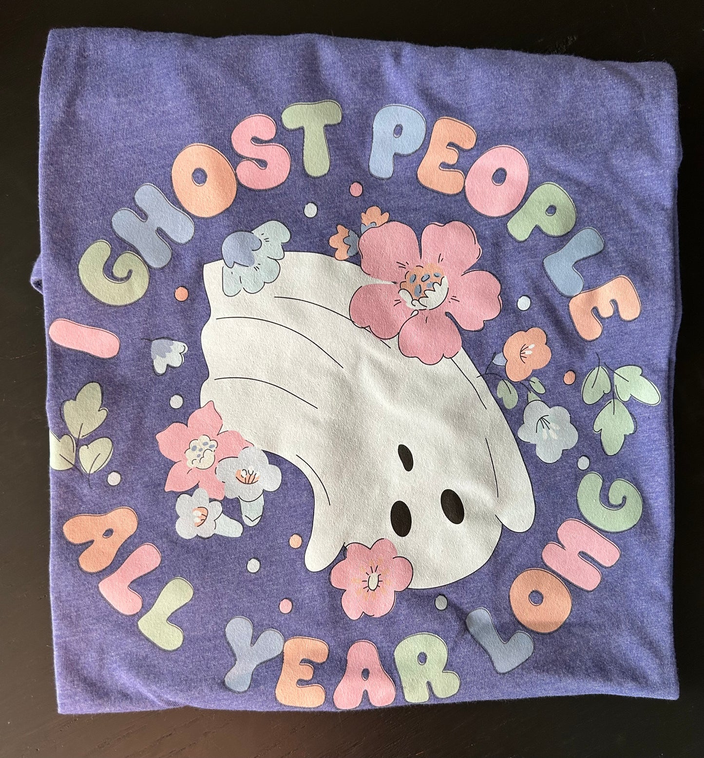 I Ghost People All Year Long Graphic T - Purple