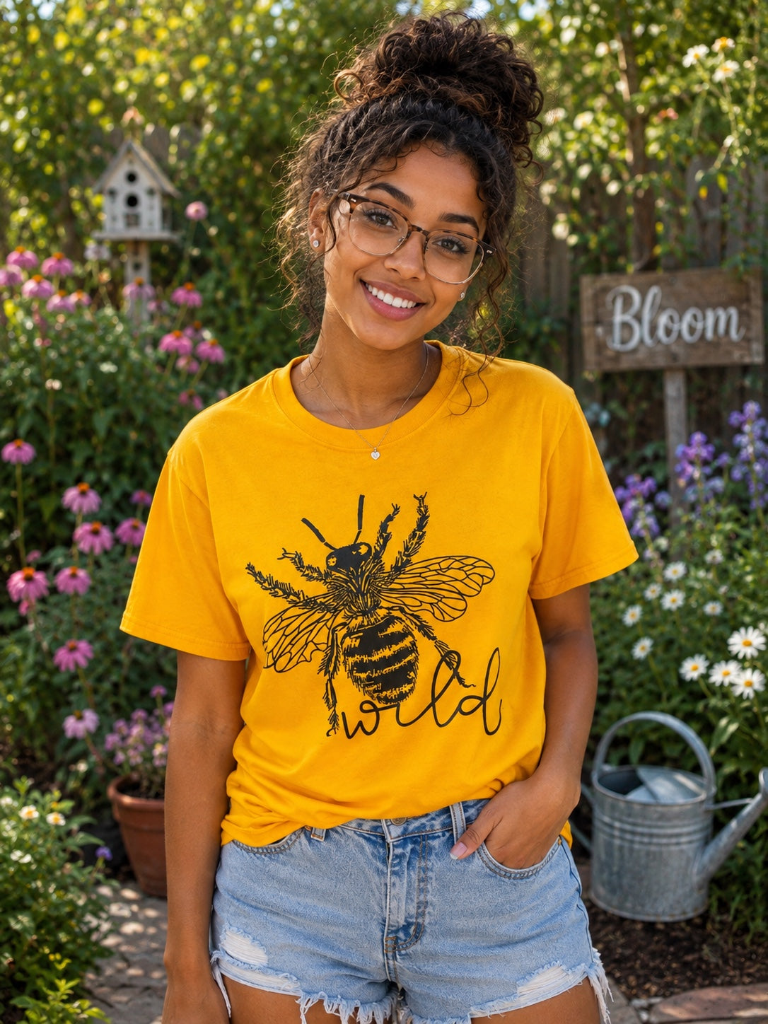 Bee Wild Graphic T-Shirt | Bee & Garden Lover Tee
