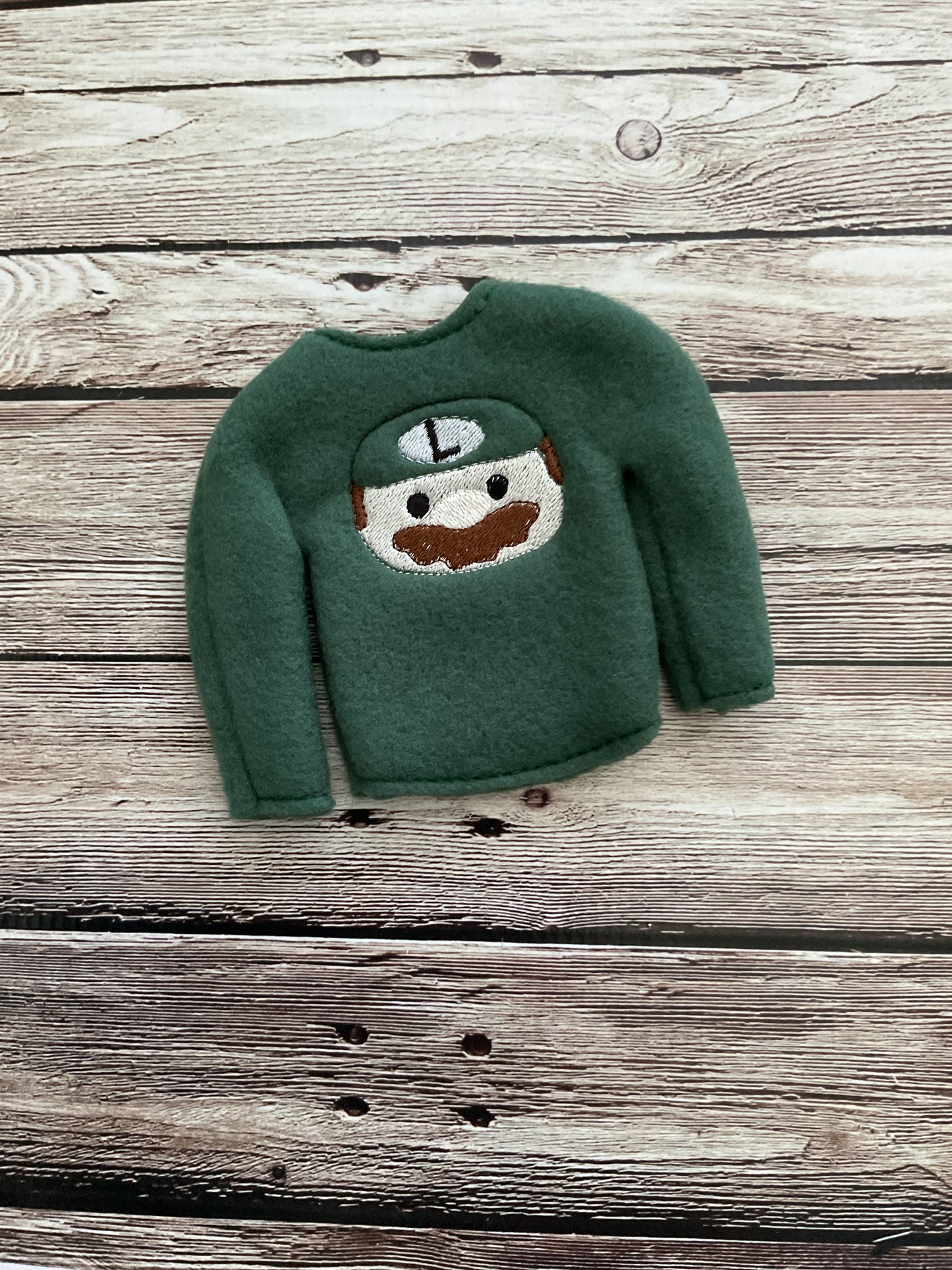 (187) Holiday Elf/Doll Sweater Green Plumber L