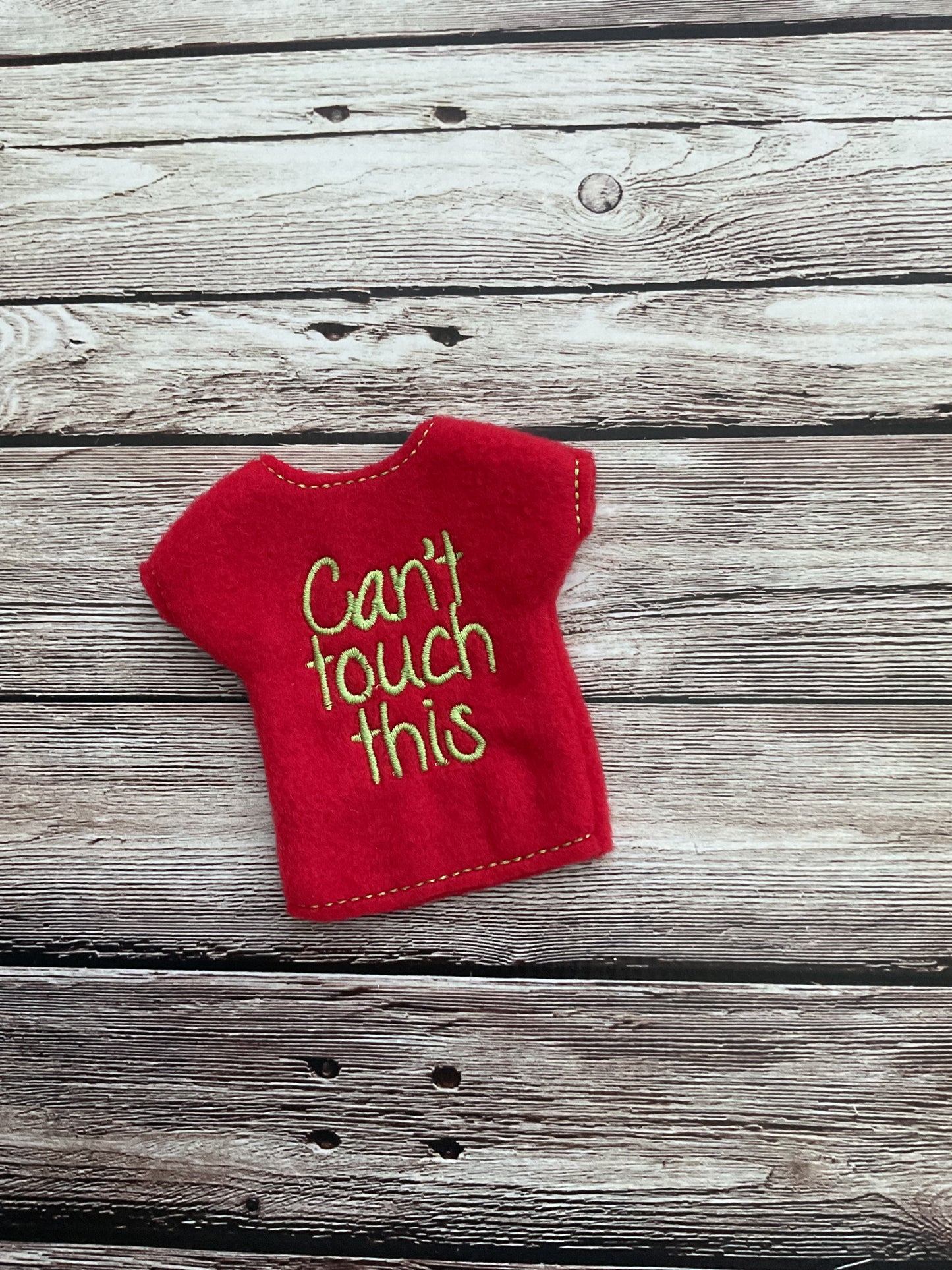 (119) Holiday Elf/Doll Sweater short sleeve featuring a saying “Can’t Touch This” short sleeve