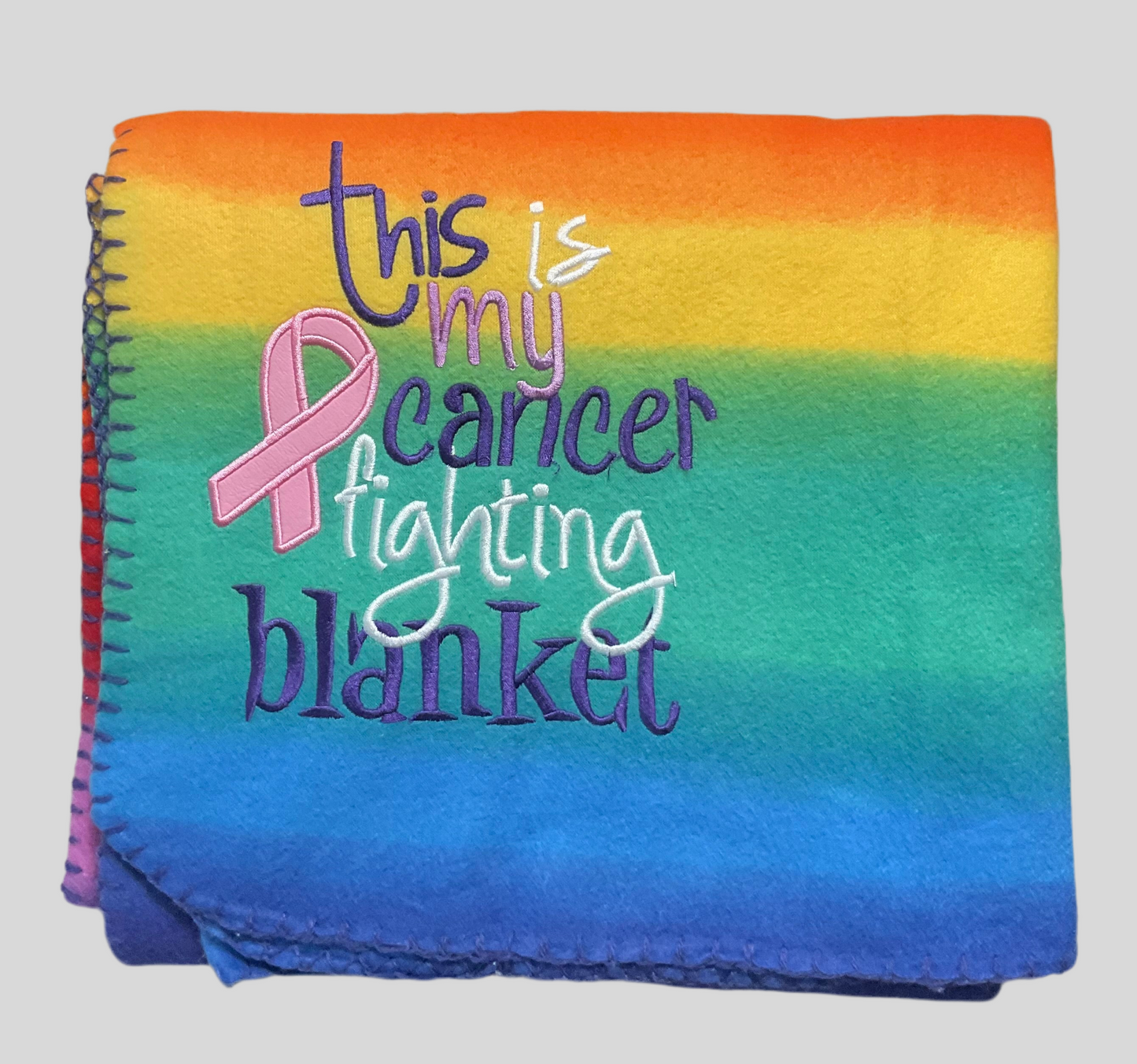 This is My Cancer Fighting Blanket with pink ribbon Lap Blanket