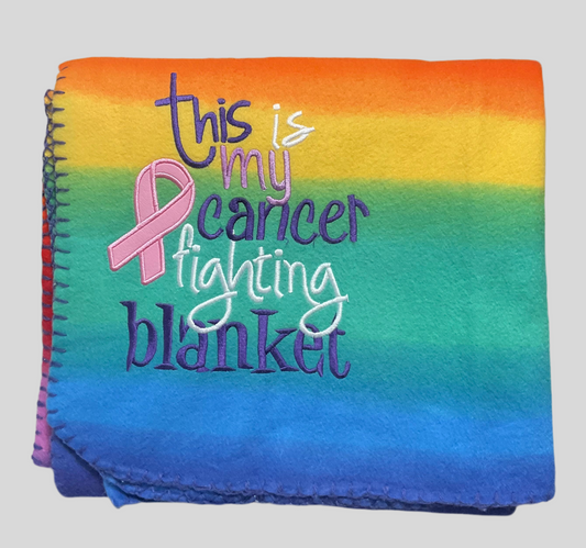 This is My Cancer Fighting Blanket with pink ribbon Lap Blanket