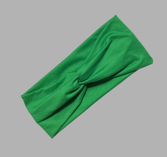 Wide twisted bold green headband for sports, yoga, workouts, facials fashionable and comfortable