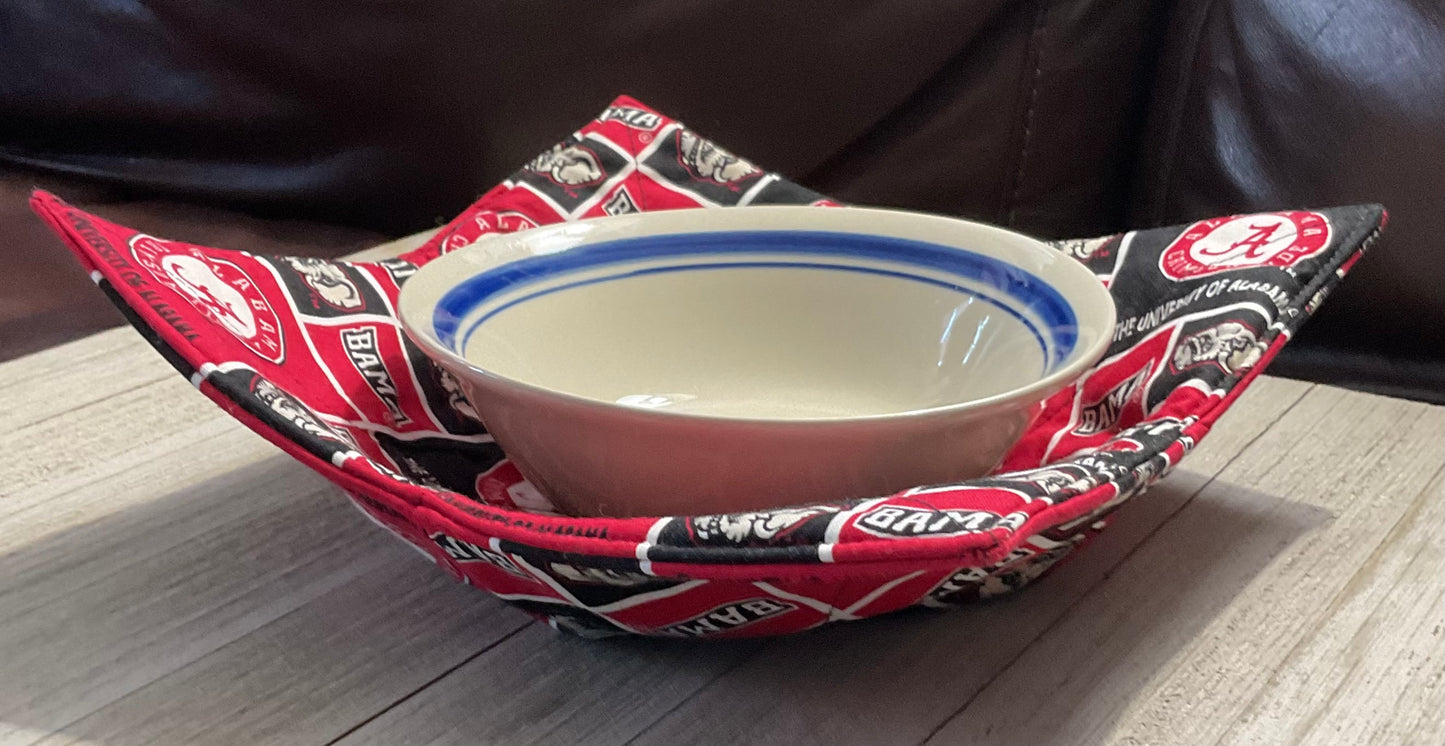 Microwave Bowl Potholder - Alabama Red & Black Squares
