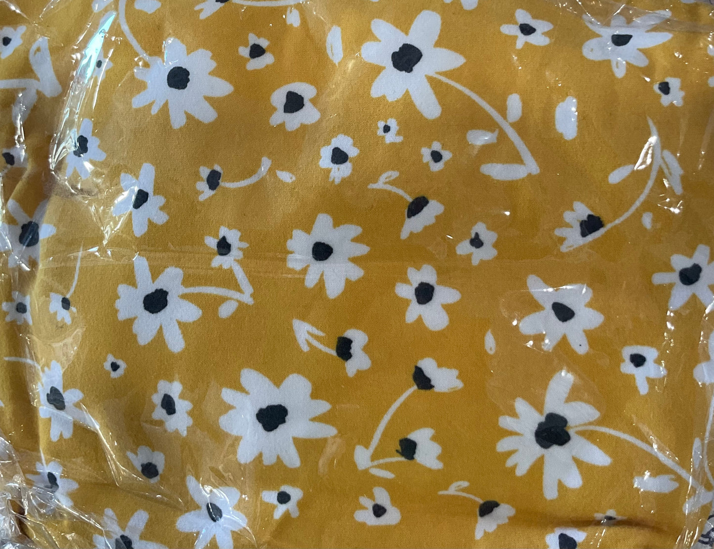 Fashionable Shawl Coverup - Yellow White Flowers