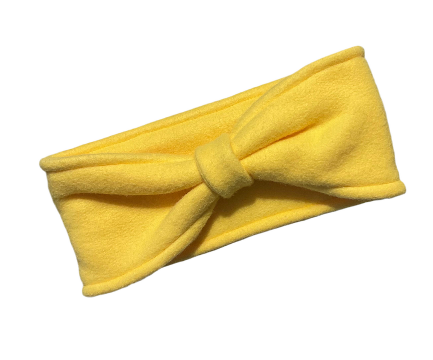 Bow Style Fleece headband ear warmer yellow