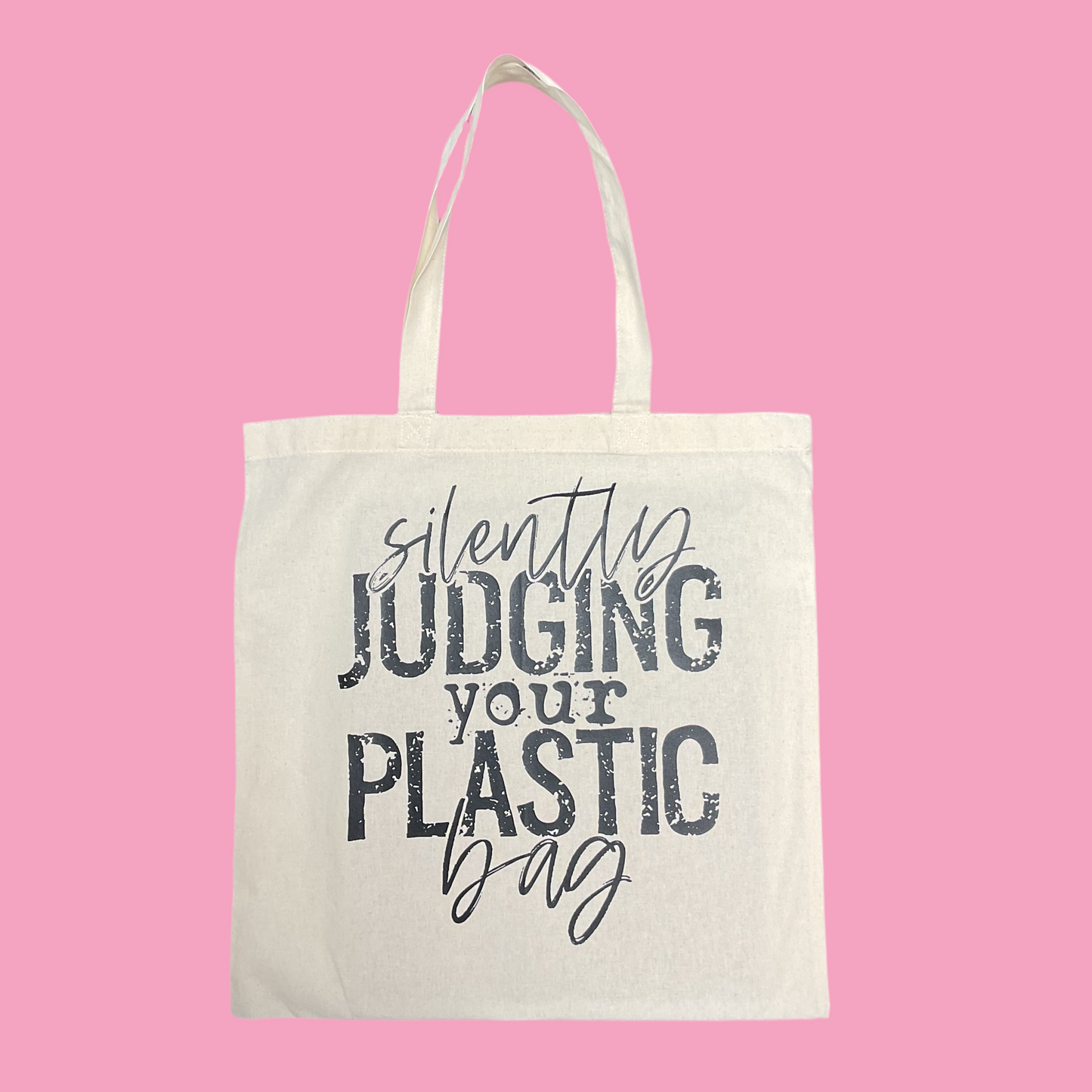 Silently Judging your plastic bag reusable grocery bag