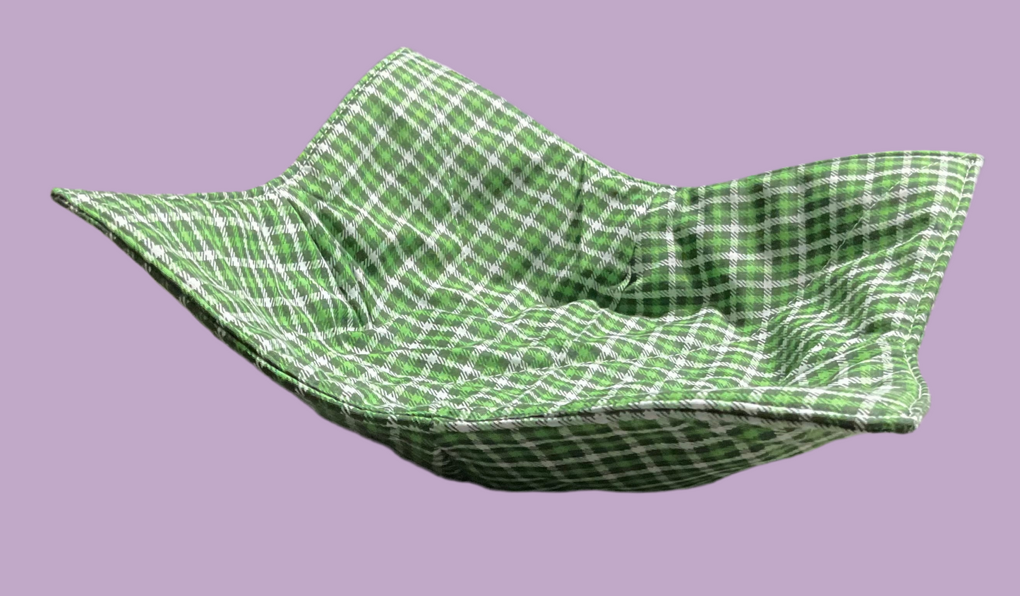 Microwave Bowl Pot Holder - Plaid Green