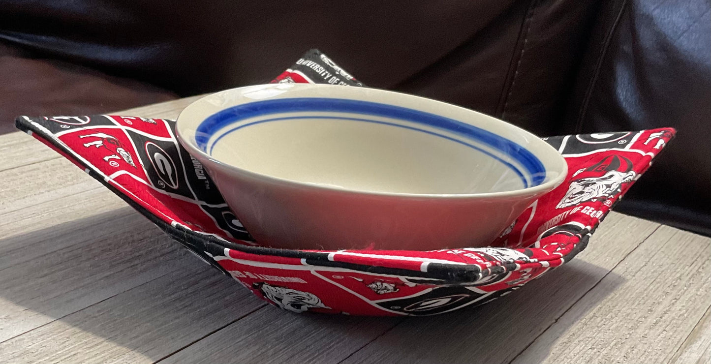 Microwave Bowl Potholder- Georgia Black and Red Boxes
