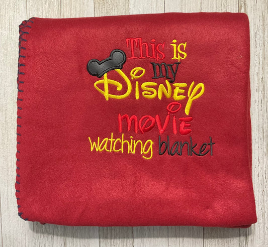 This is my Disney Movie. Watching blanket with Mickey Ears