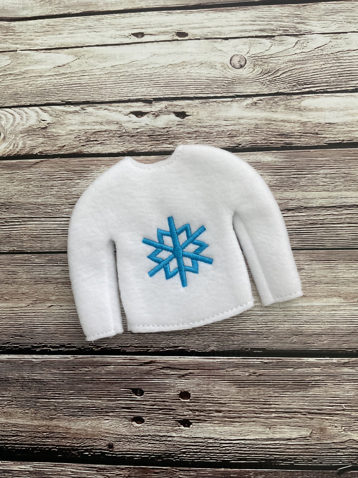(125) Holiday Elf/Doll Sweater featuring a Snowflake