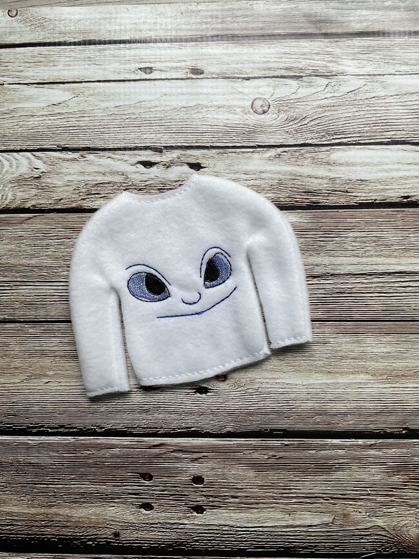 (145) Holiday Elf/Doll Sweater featuring a Dragon White