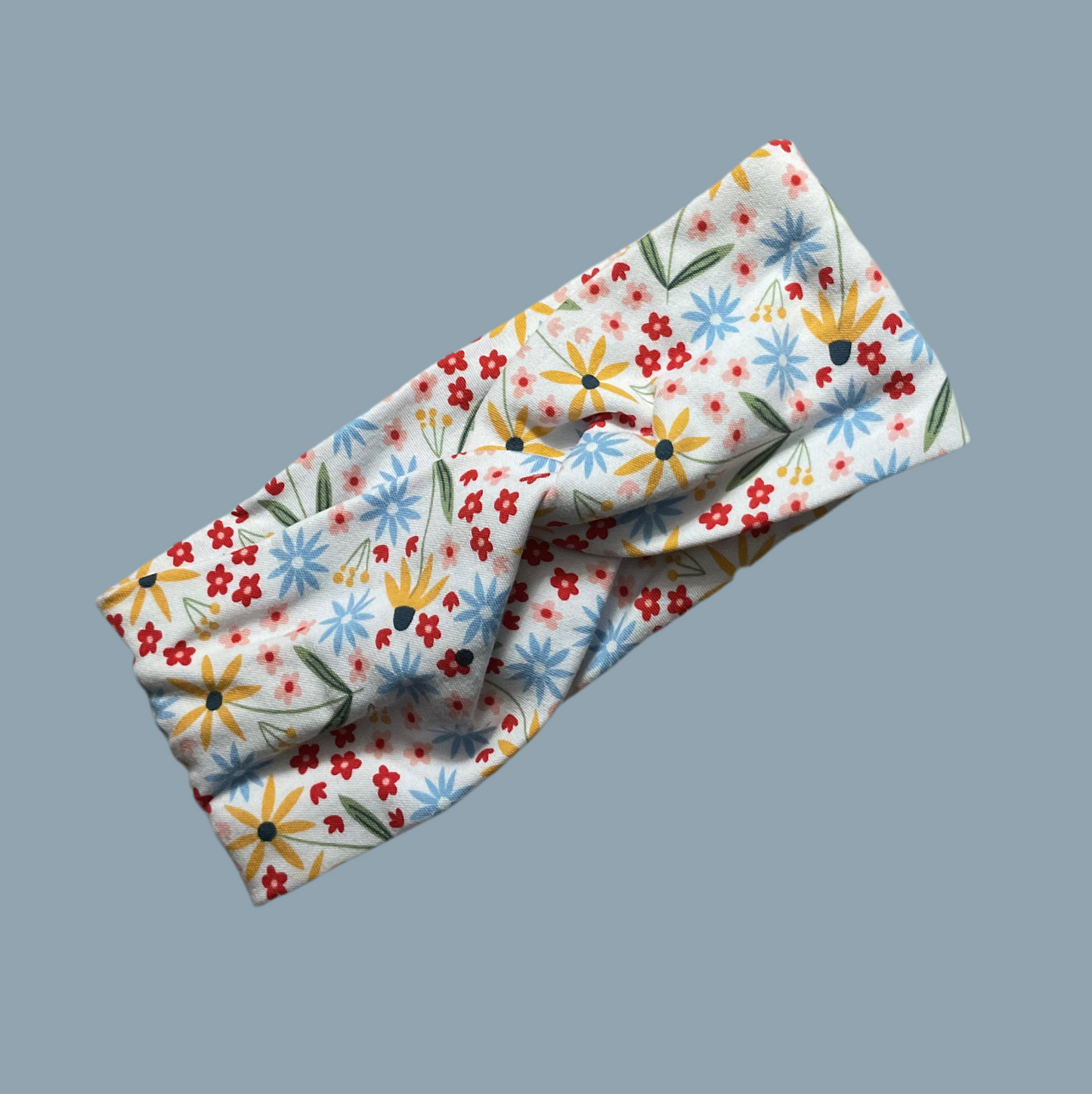 Wide Spring Flowers Twisted Headband for sports, yoga, workouts, facials fashionable and comfortable