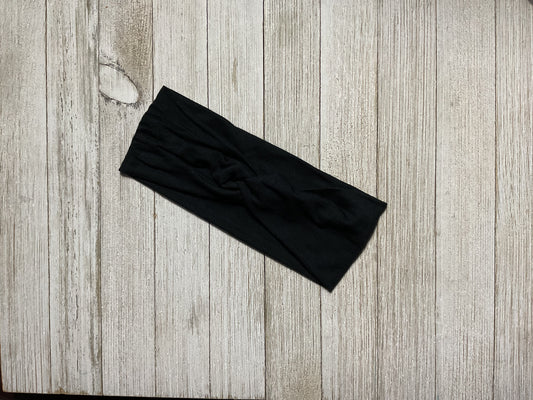 Wide Twisted Head Band in Black perfect for Sports, Yoga, Workouts, Facials. Fashionable and Comfortable