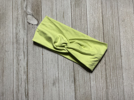 Wide Twisted Head Band in Light Green perfect for Sports, Yoga, Workouts, Facials. Fashionable and comfortable