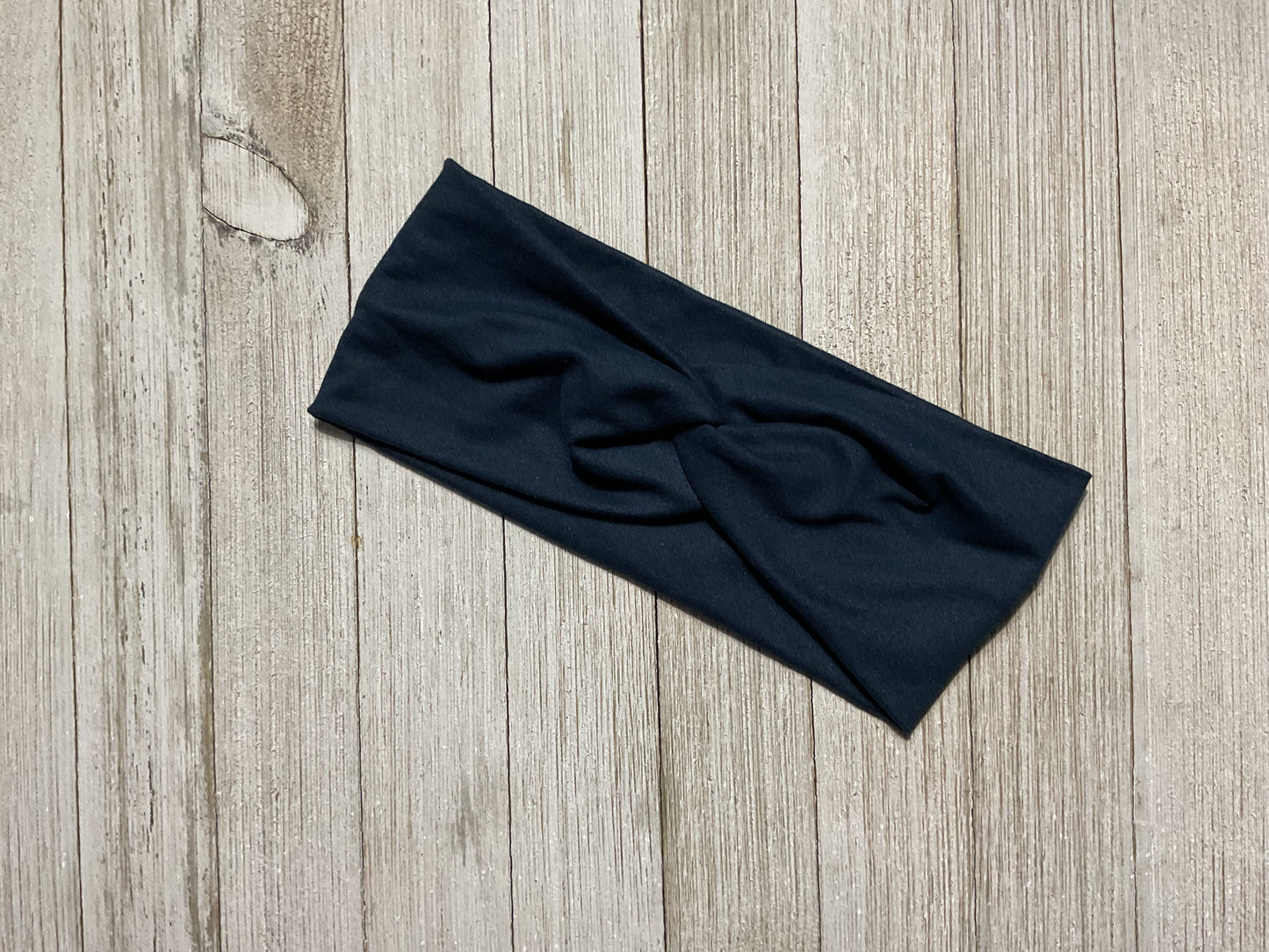 Wide Twisted Navy Blue Headband for sports, yoga, workouts, facials, comfortable and fashionable