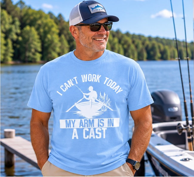 My Arm Is in a Cast Fishing T-Shirt