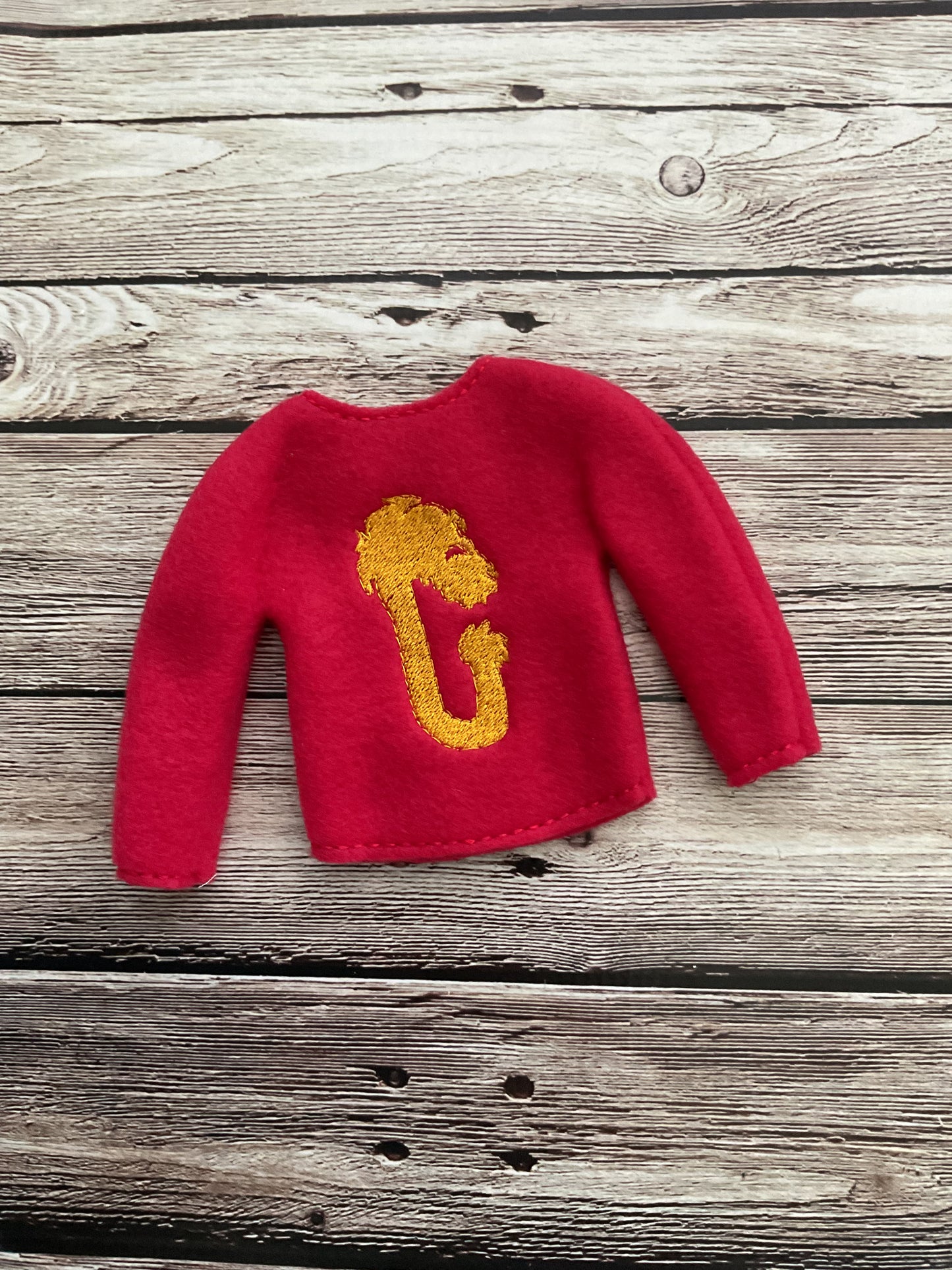 (112) Holiday Elf/Doll Sweater featuring red Harry Potter G