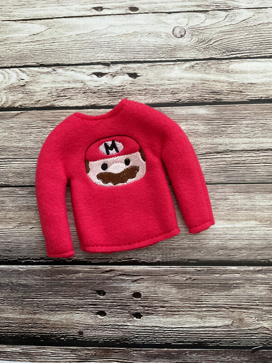 (188) Holiday Elf/Doll Sweater Red Plumber M