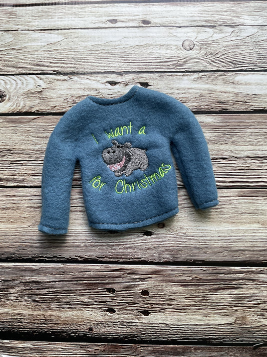 (131) Holiday Elf/Doll Sweater featuring All I Want For Christmas…