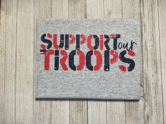 Support our Troops Graphic T - Athletic Gray