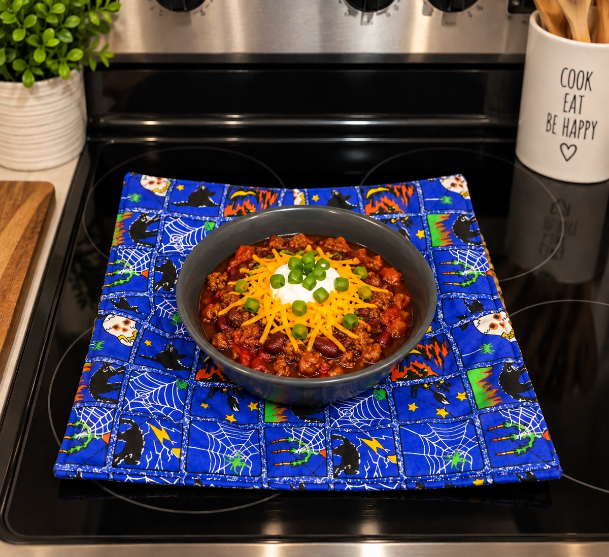 Blue Spooky Halloween Bowl Cozy