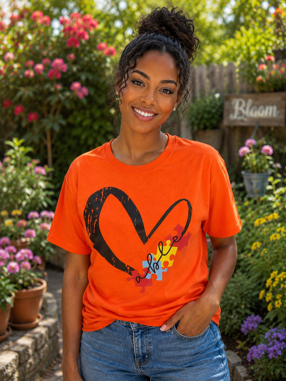 Autism Love Heart T-Shirt | Colorful Puzzle Piece Awareness Tee