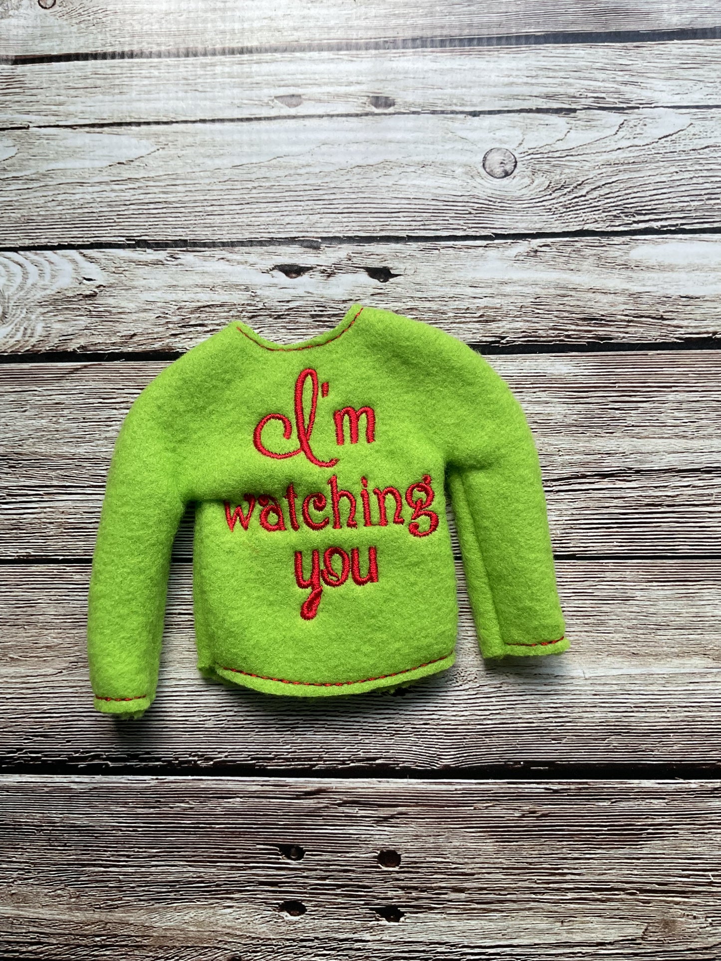 (151) Holiday Elf/Doll Sweater “I’m Watching You