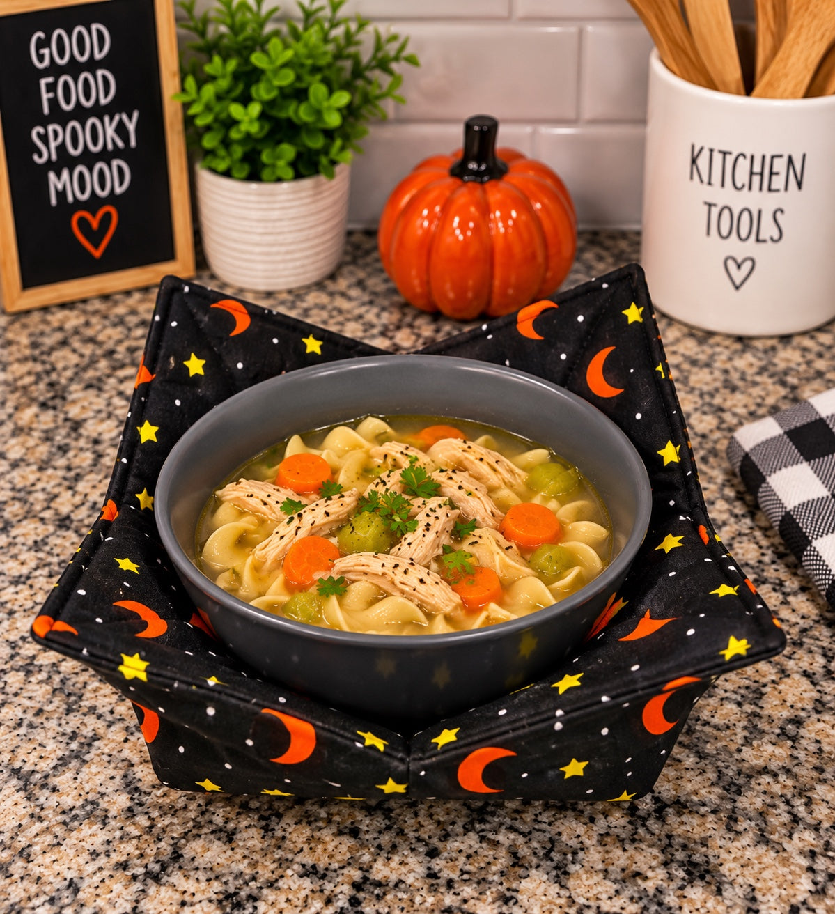 Moon & Stars Halloween Bowl Cozy