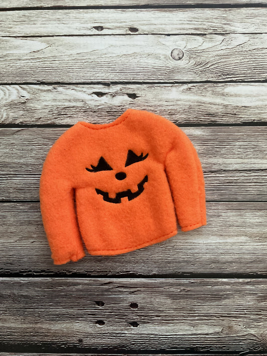 (233) Holiday Elf/Doll Sweater Girl Pumpkin Face