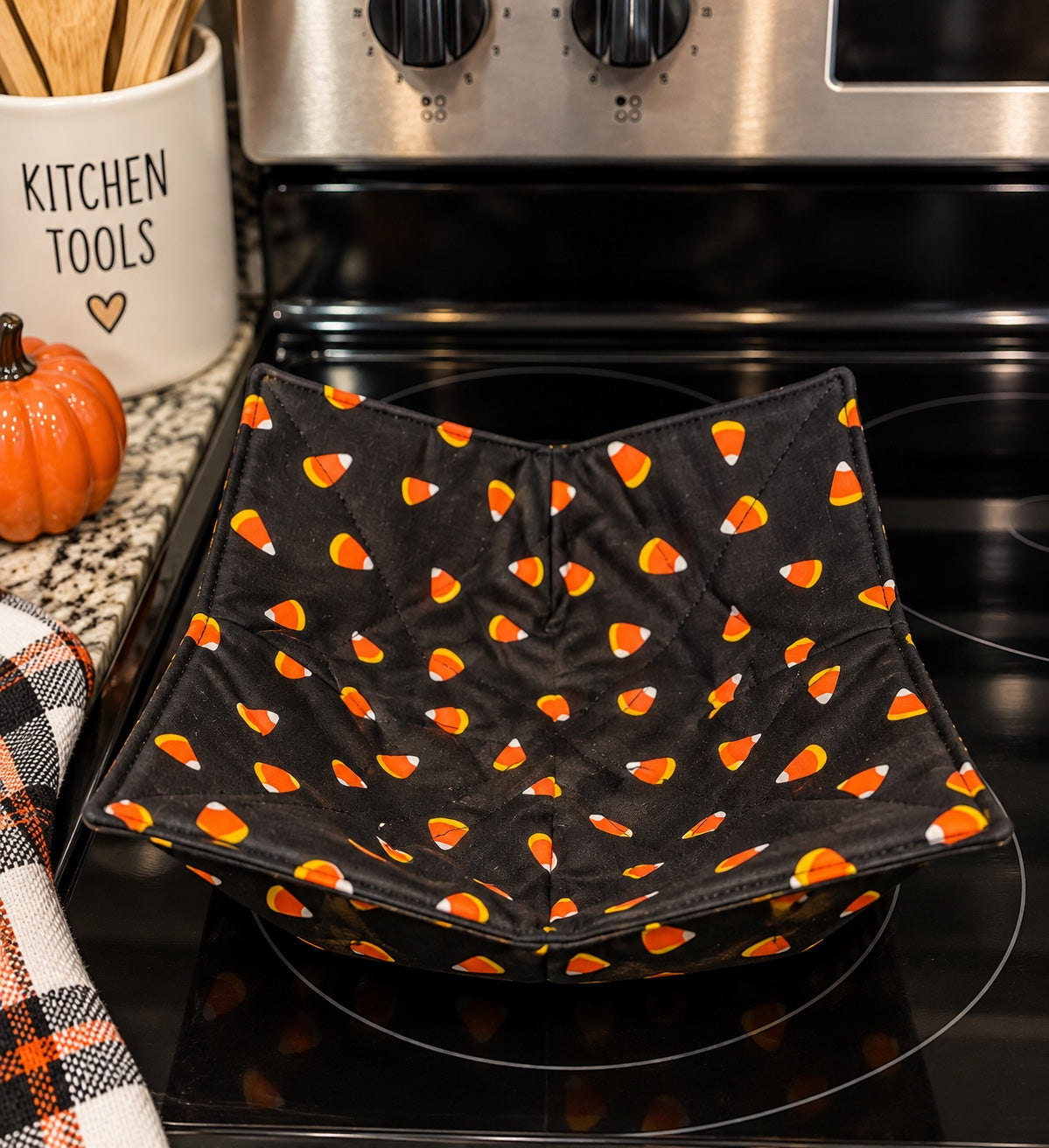 Candy Corn Halloween Bowl Cozy