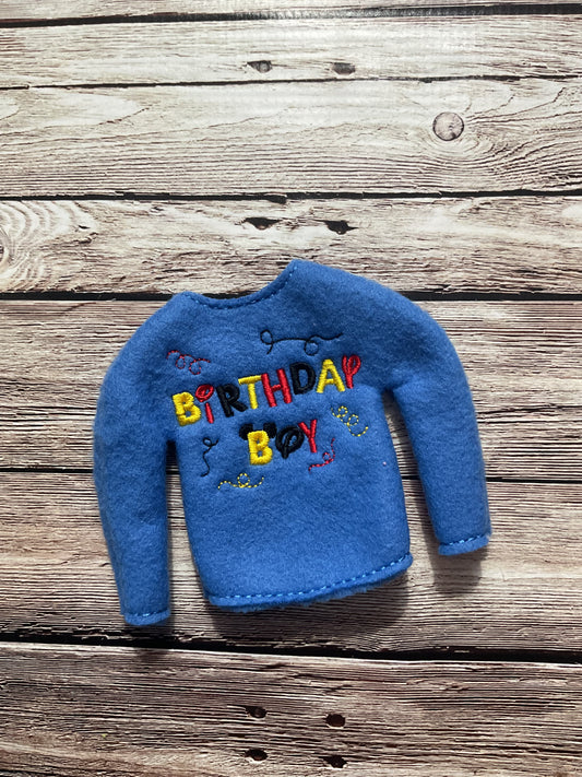 (247) Holiday Elf/Doll Sweater featuring Birthday Boy with Mouse Ears