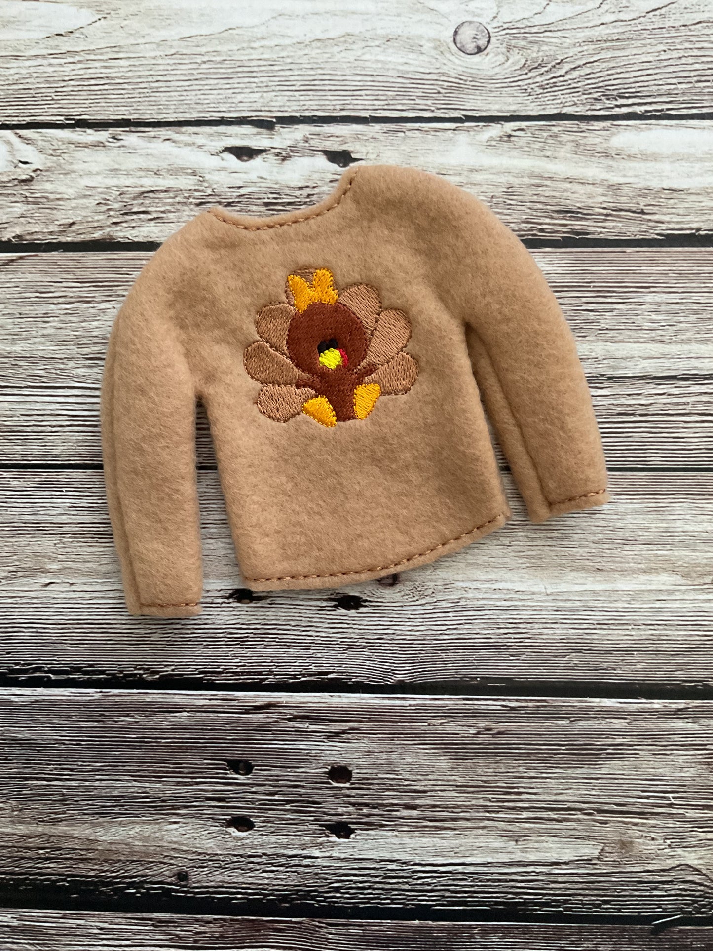 (235) Holiday Elf/Doll Sweater Thanksgiving Girl Turkey