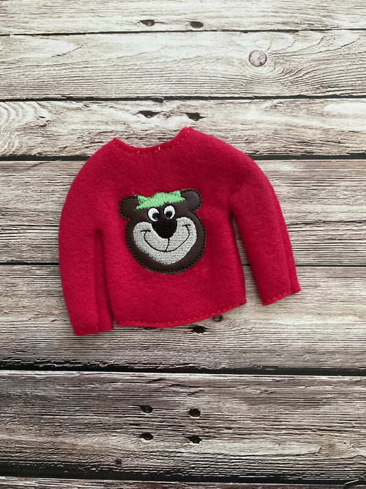 (203) Holiday Elf/Doll Sweater Brown Bear