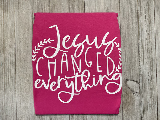 Jesus Changed Everything Graphic T - Pink