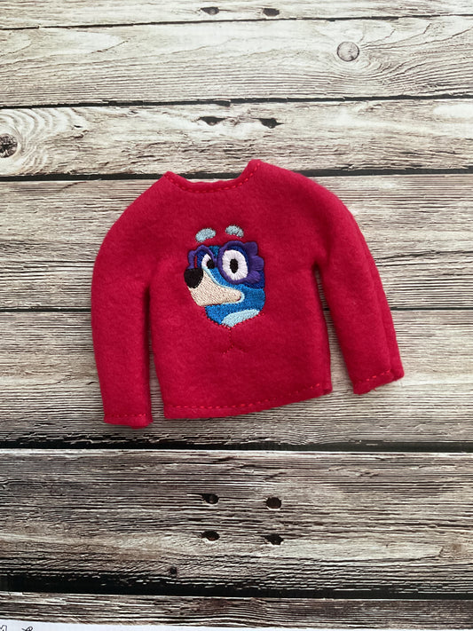 (197) Holiday Elf/Doll Sweater Red Granny Dog