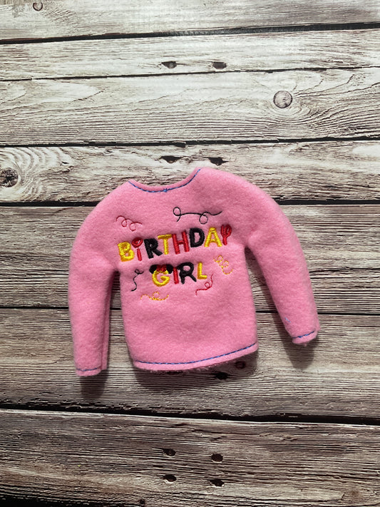 (248) Holiday Elf/Doll Sweater featuring Mouse Ears Birthday Girl