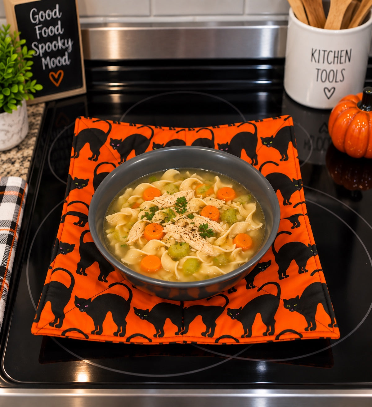 Black Cat Halloween Bowl Cozy