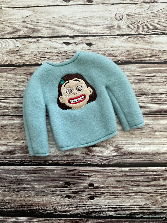 (199) Holiday Elf/Doll Sweater Red Lip Girl