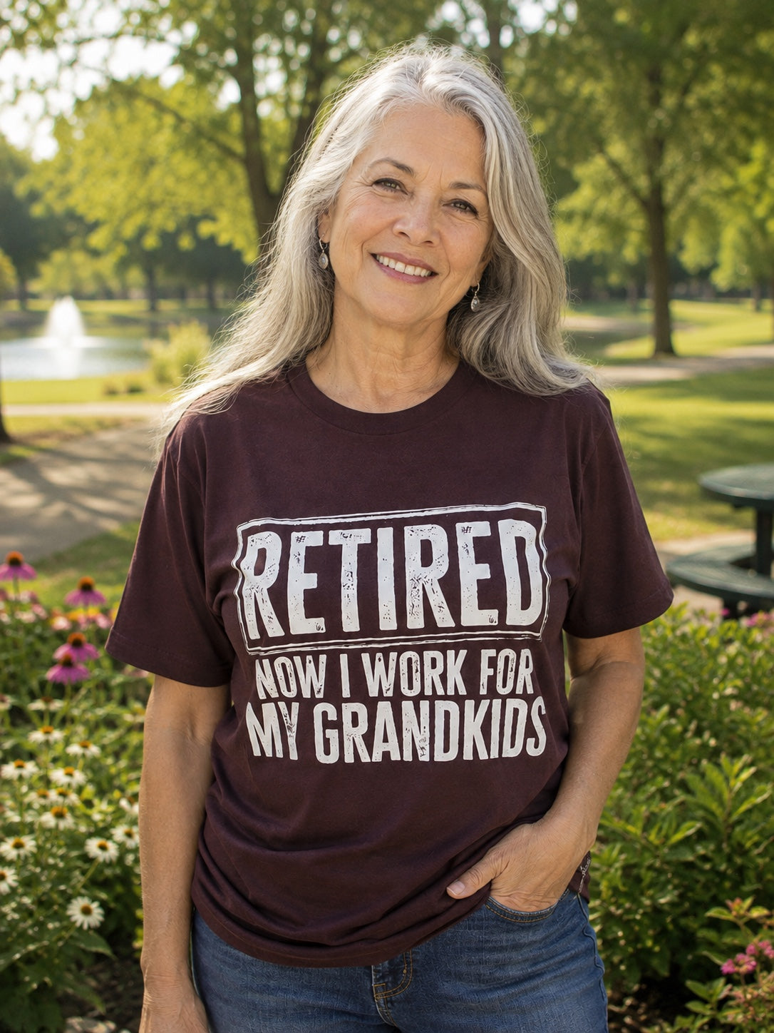 Retired Now I Work for My Grandkids T-Shirt | Funny Retirement Tee