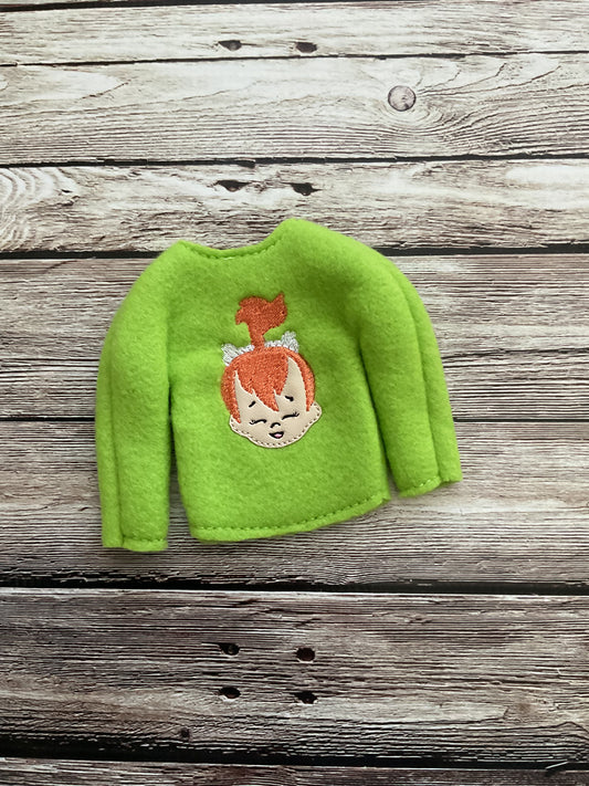 (196) Holiday Elf/Doll Sweater Flint-Stone Pebble
