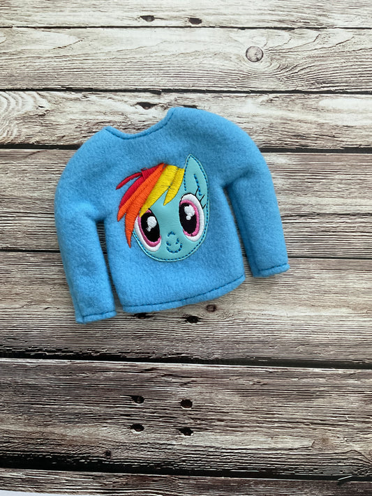 (169) Holiday Elf/ Doll Sweater Rain-Bow Pony